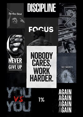 Motivational Collage: Discipline and Focus