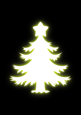 Glowing Christmas Tree Silhouette