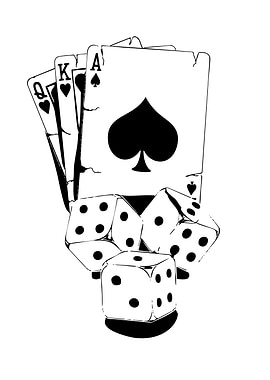 Playing Cards and Dice Illustration