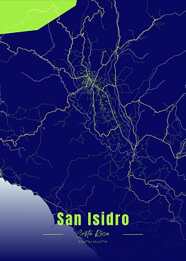 San Isidro, Costa Rica Map