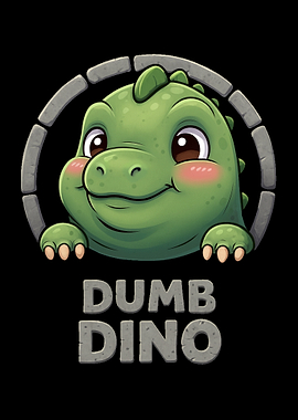 Dumb Dino Cute Green Dinosaur Logo