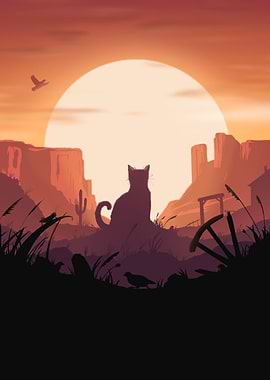 Bean's Wild West - Cat Silhouette