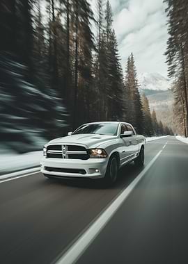 Dodge Ram on Winter Road