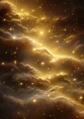 Golden Nebula with Stars