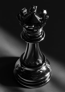 Elegant Chrome Chess Queen Piece
