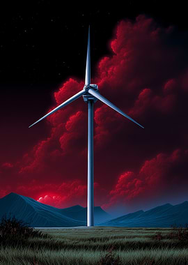 Wind Turbine at Night