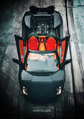 Lamborghini Murcielago Top View Poster