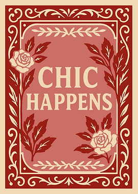Chic Happens Floral Framed Text Art