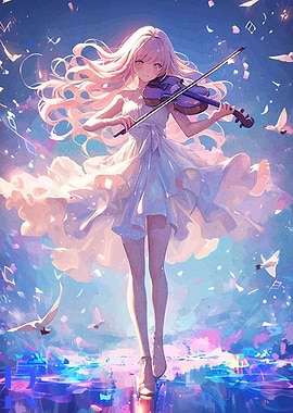 Anime Girl Playing Violin