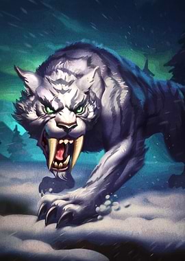 White Tiger in Snowy Landscape