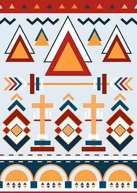 Geometric Pattern with Tribal Elements