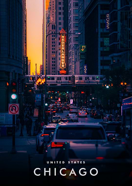 Chicago Cityscape at Dusk