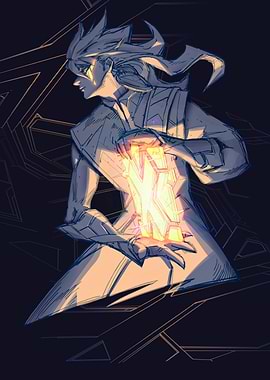 Mystic Figure Holding Glowing Object