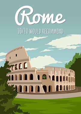 Rome Colosseum Travel Poster