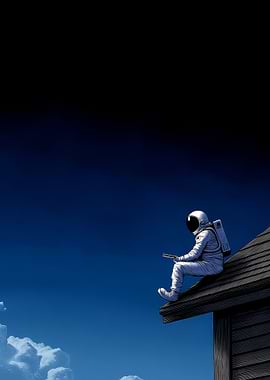 Astronaut on Roof Edge