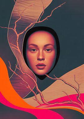 Surreal Portrait with Abstract Elements