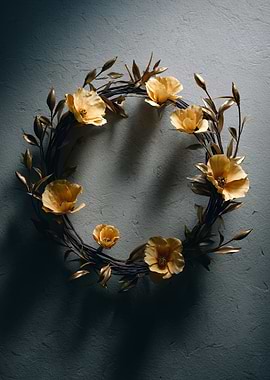Floral Wreath with Yellow Flowers