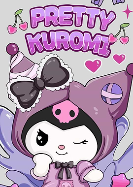 Pretty Kuromi Cartoon Illustration