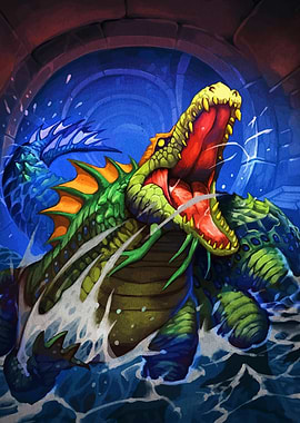 Ferocious Crocodile in Water Tunnel