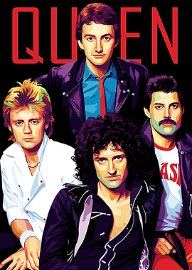 Queen Band Portrait Pop Art