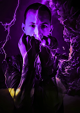 Chester Bennington with Purple Lightning