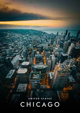 Chicago Skyline at Dusk