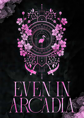 Even in Arcadia Floral Flamingo Art