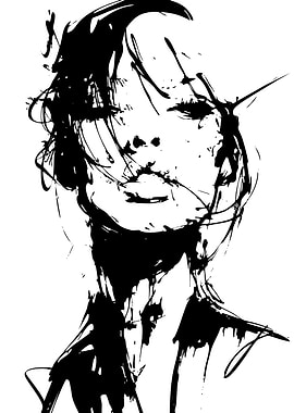 Abstract Portrait in Black and White
