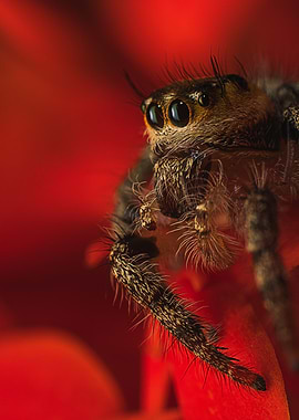 Macro photo of a jumping spider