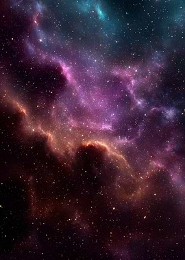 Colorful Nebula in Deep Space