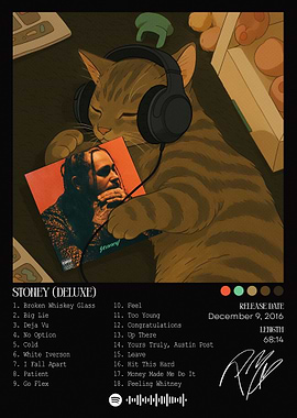 Cat Listening to Stoney Album Art