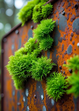 Moss on Rusty Metal