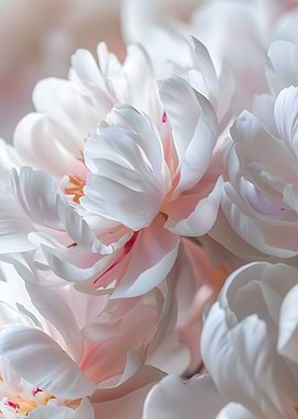 White and Pink Peony Bloom