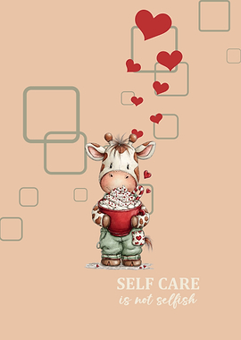 Cute Giraffe Self Care Poster