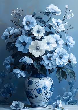 Blue and White Floral Arrangement