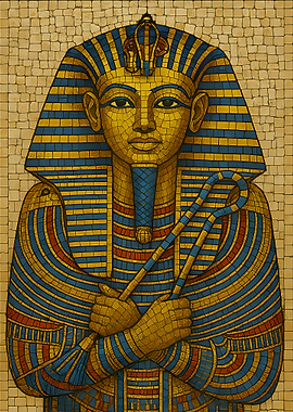 Farao Tutankhamun Mosaic Portrait