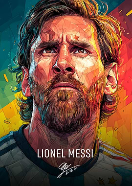 Lionel Messi Portrait Geometric Art