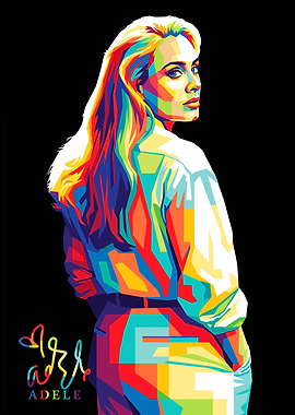 Adele Colorful Pop Art Portrait