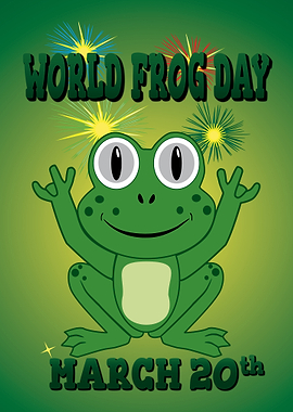 World Frog Day Cartoon Illustration