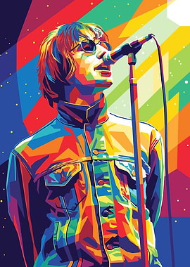 Liam Gallagher Colorful Pop Art Portrait