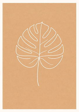 Minimalist Monstera Leaf Art Print