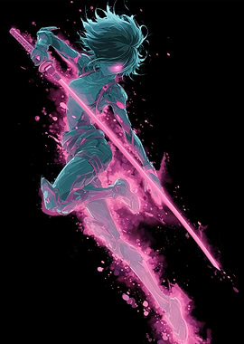 Cyberpunk Warrior with Katana