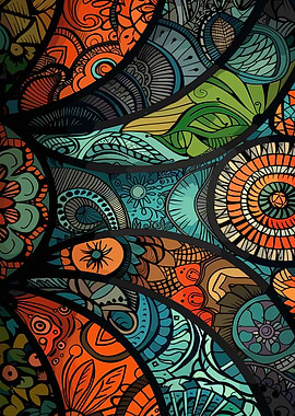 Colorful Abstract Pattern with Intricate Details