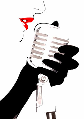 Singer with Microphone Illustration