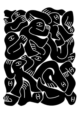 Abstract Black and White Figures