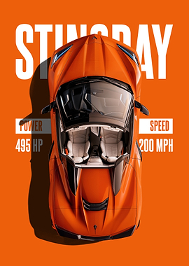 Orange Stingray Car Top View