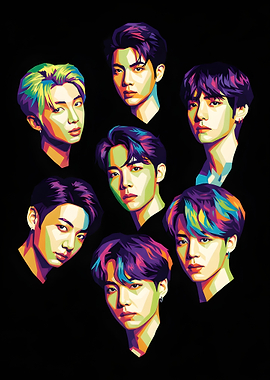 BTS Pop Art Portrait