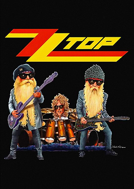 ZZ Top Band Cartoon Illustration