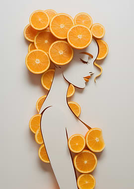 Orange Slice Woman Portrait