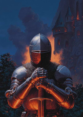 Knight with Sword and Castle